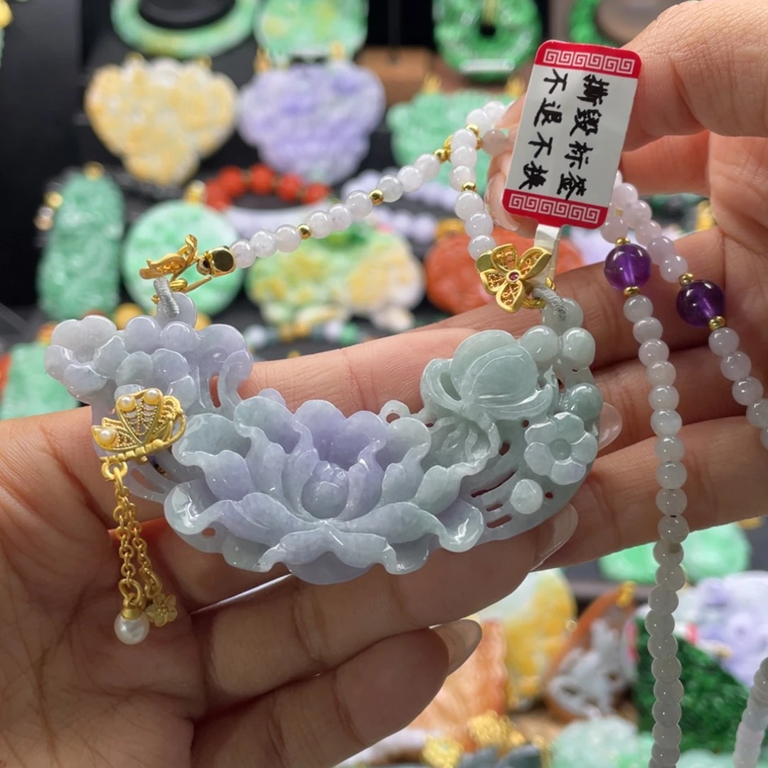 翡翠未镶嵌颈饰代编织