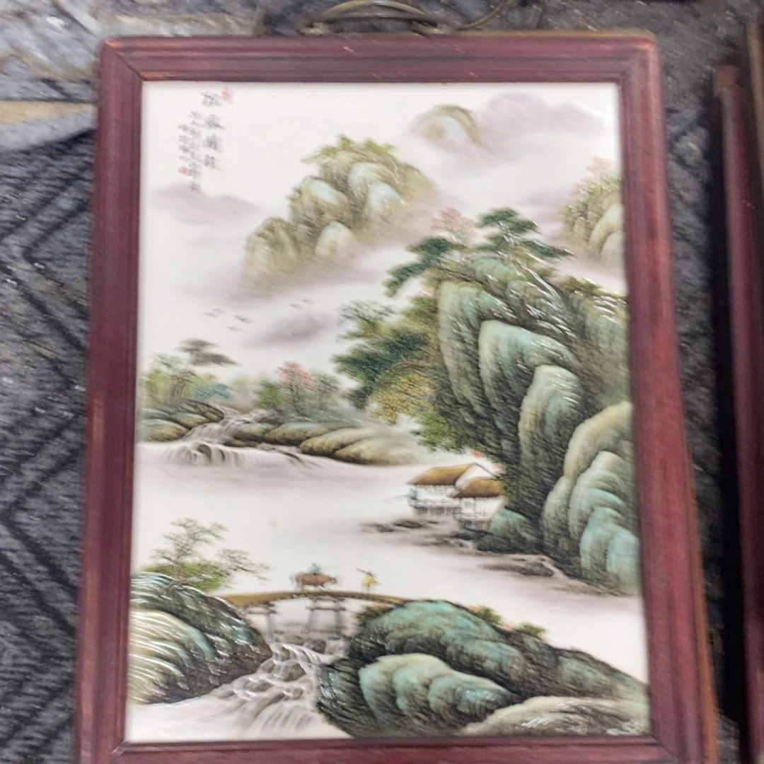 瓷片37*28*1景德镇瓷板画柴窑烧制