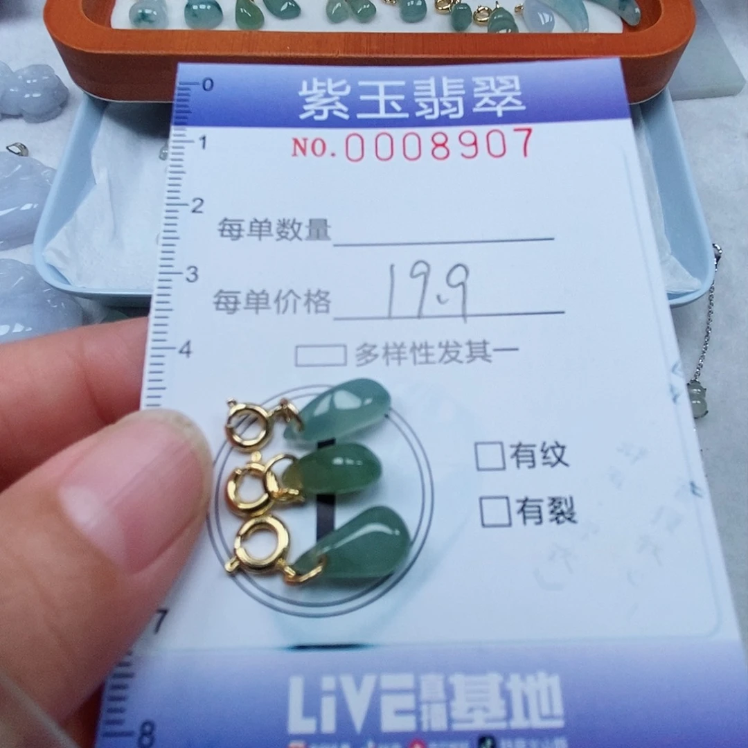 颈饰未镶嵌翡翠冰透滴溜