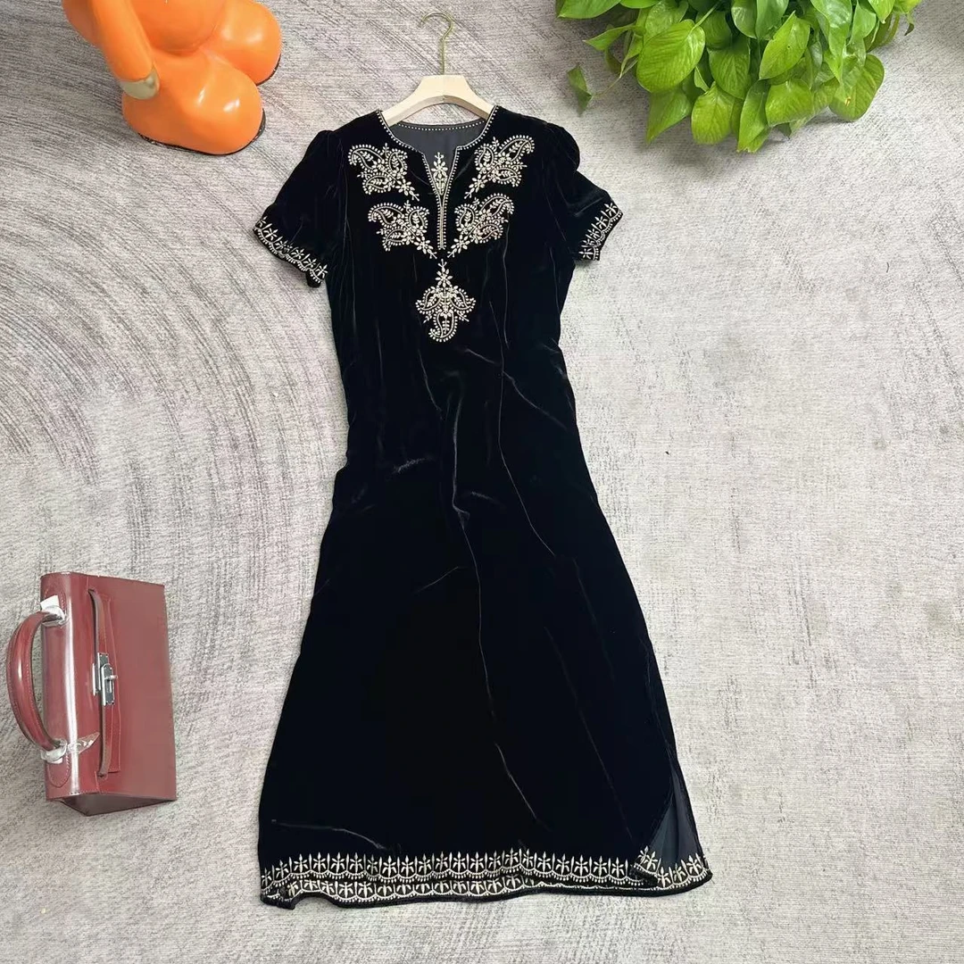 2025V v工作室新款 春夏新款高定连衣裙显瘦气质夏季修身—9983