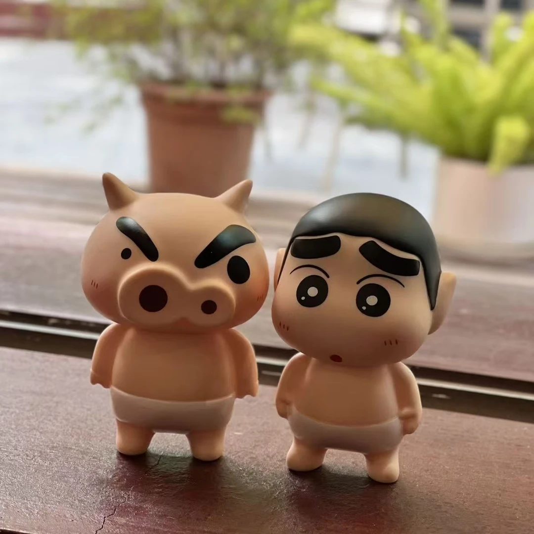13cm蜡笔小新洗澡左卫门桌面车载摆件礼物公仔手办卧室网红ins