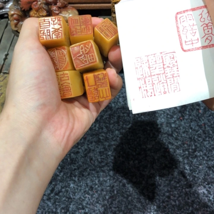 鹤***室寿山石印石和老师哦的7个一起