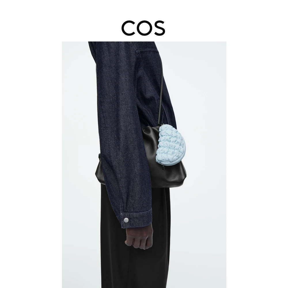 COS女士 绗缝纹理迷你挂件包浅蓝色2025春季新品1271260002
