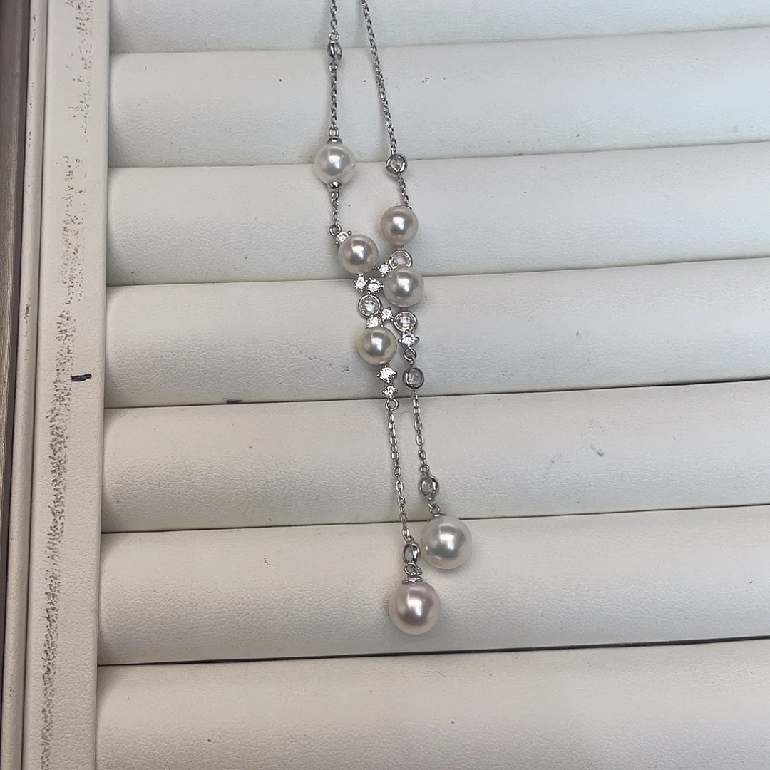 银S925镶嵌海水珍珠颈饰