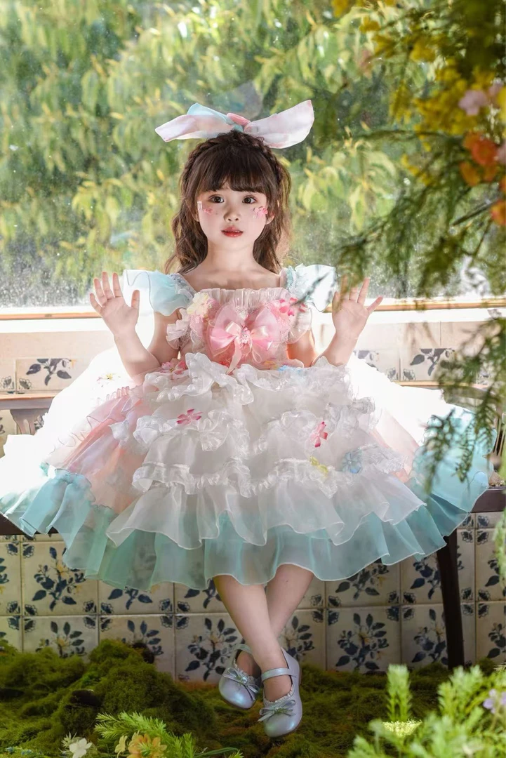 [黄小七kids]四季款美乐蒂花朵洛丽塔公主裙