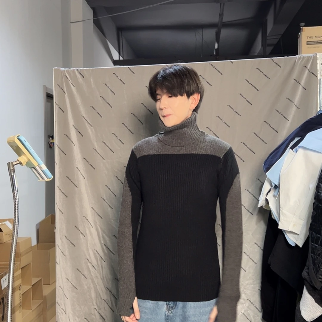 潮流袖口戳手毛衣L一件