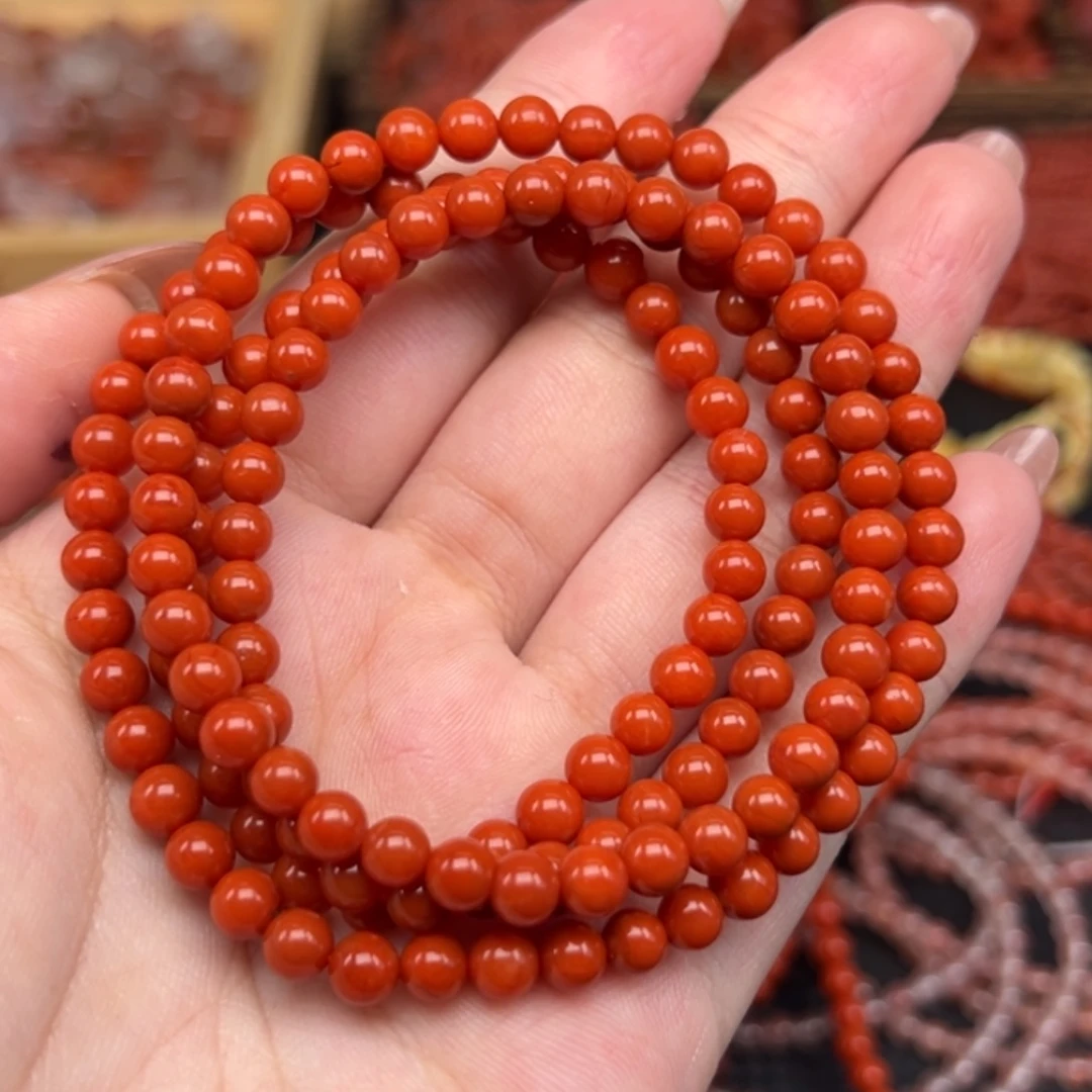 南红玛瑙未镶嵌手链多圈手串