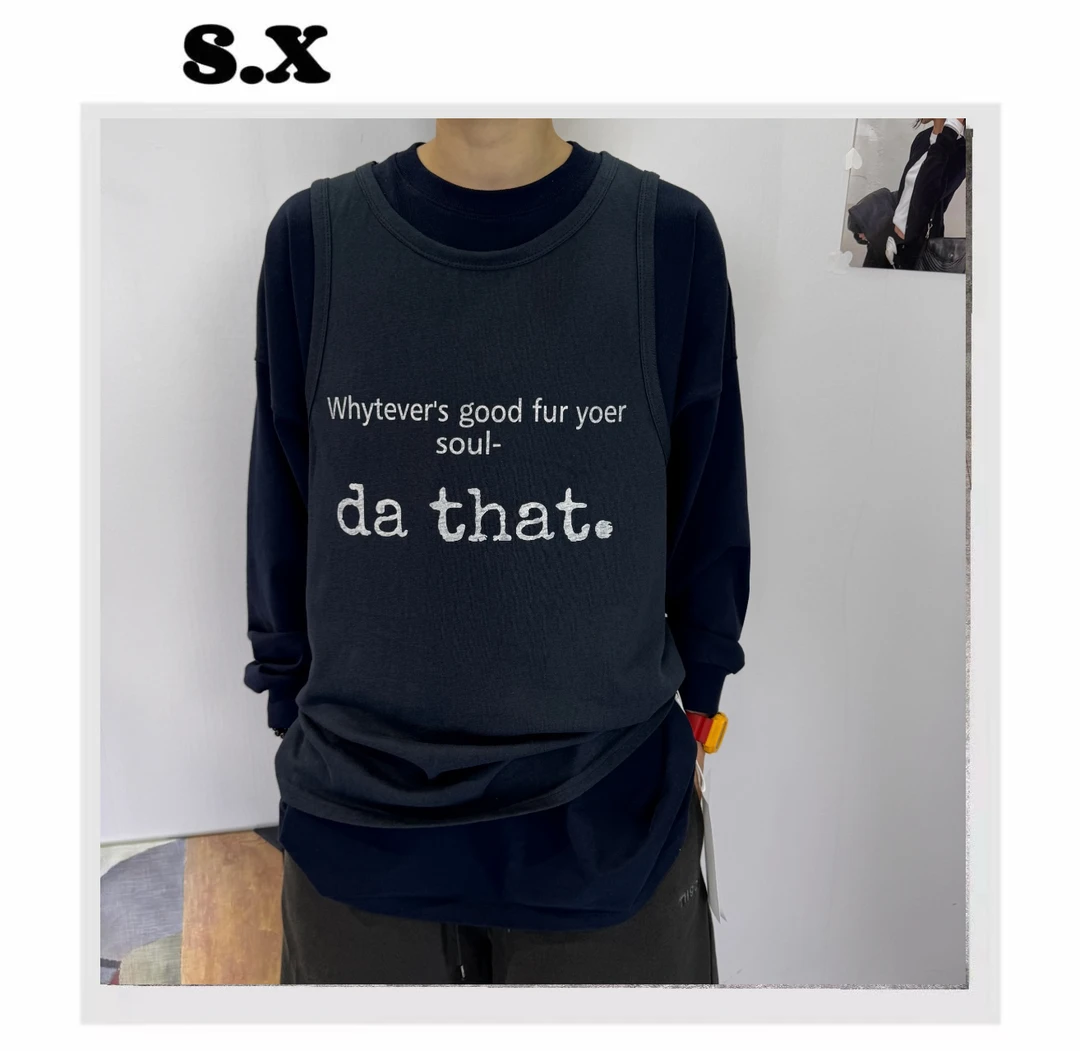 S.X 2025春夏新款字母背心