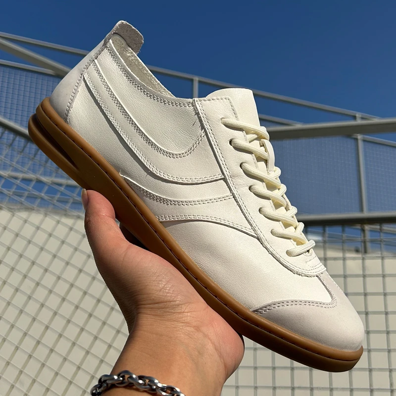 2025新款潮鞋小白鞋单鞋百搭春季休闲鞋时尚潮流系带皮鞋低帮男鞋