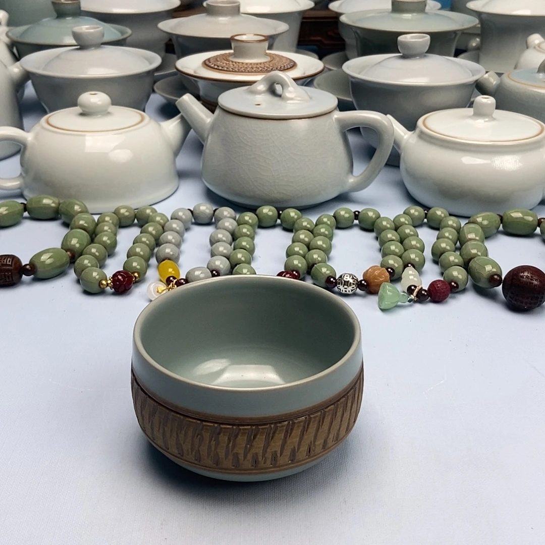 杯仿古釉腰缠万贯禅定杯原矿原釉原产地