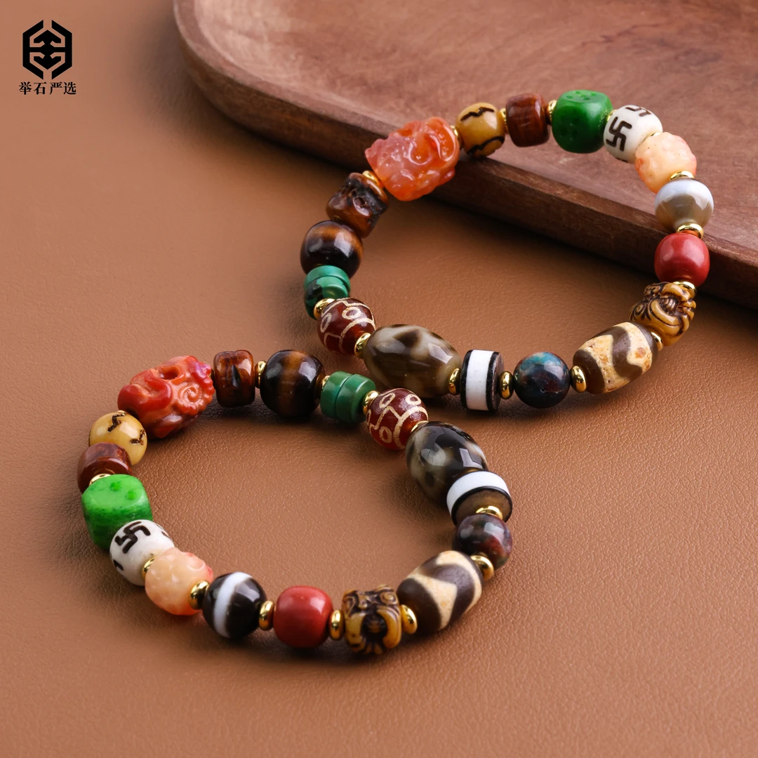 【举石优选】H0710-111-26天珠玛瑙合金手串（一件/多样性发）Y