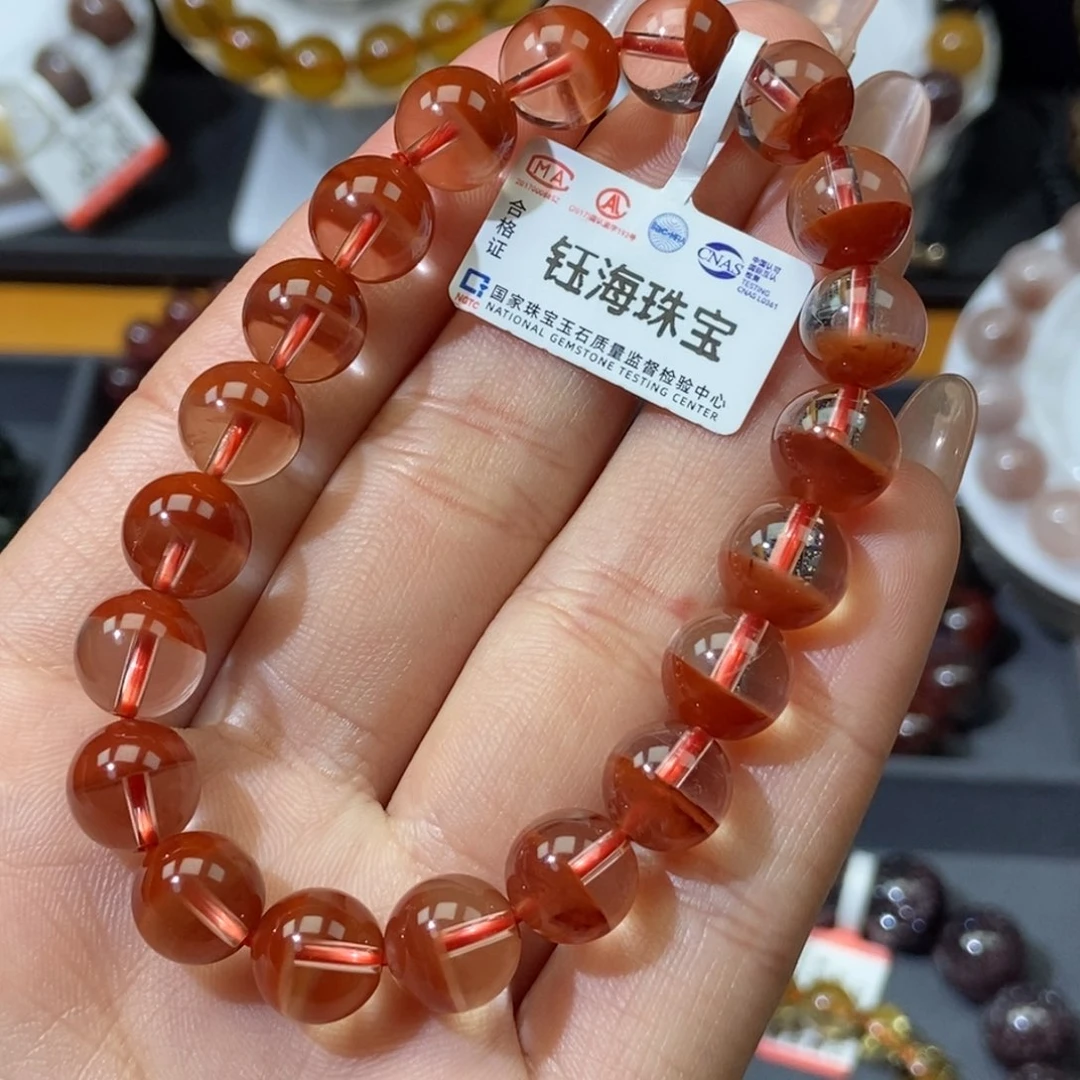 水晶红兔毛手串未镶嵌9.6mm
