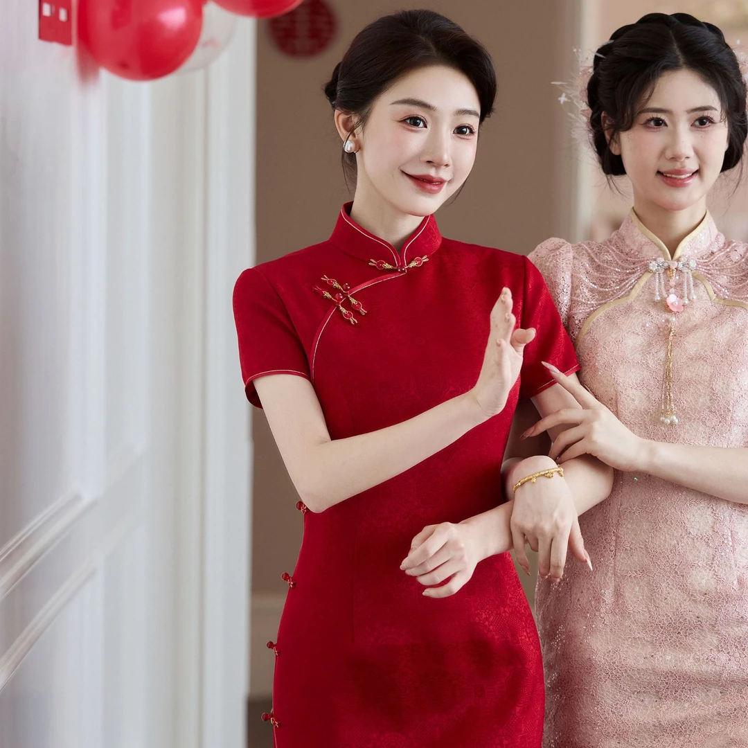 艾诗霓【梦清】喜妈妈婚宴订婚礼服2025新款高端显瘦气质旗袍礼服裙