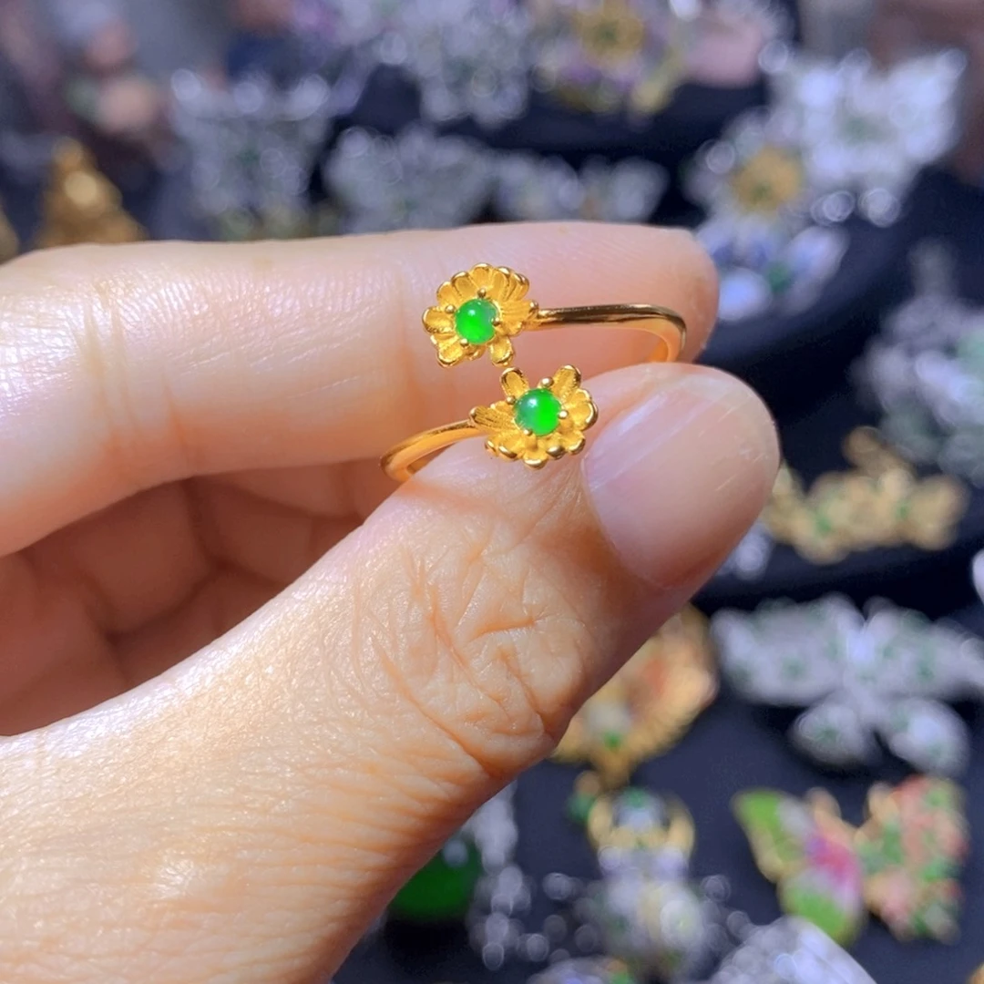 翡翠银S925镶嵌吊坠(不含链)天然翡翠