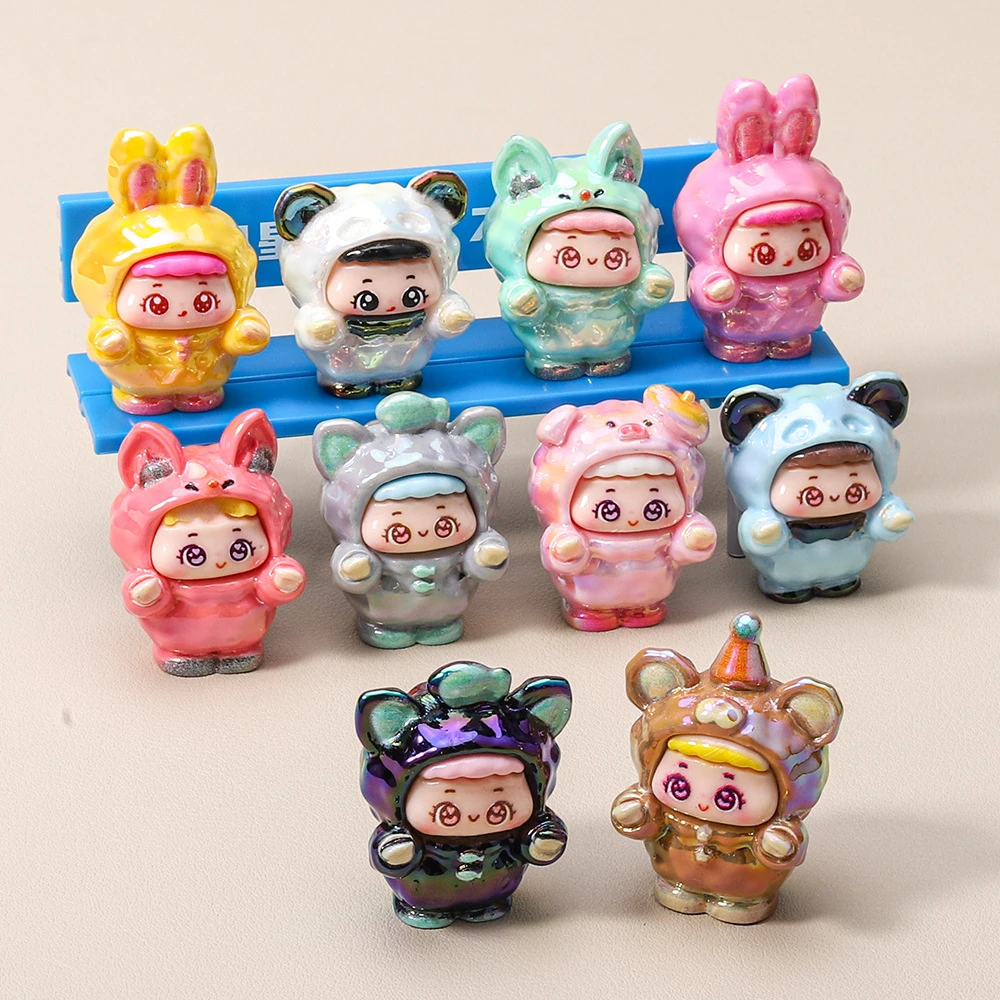【许愿九宫格】电镀抱抱潮玩手办树脂工艺品摆件创意卡通可爱摆件