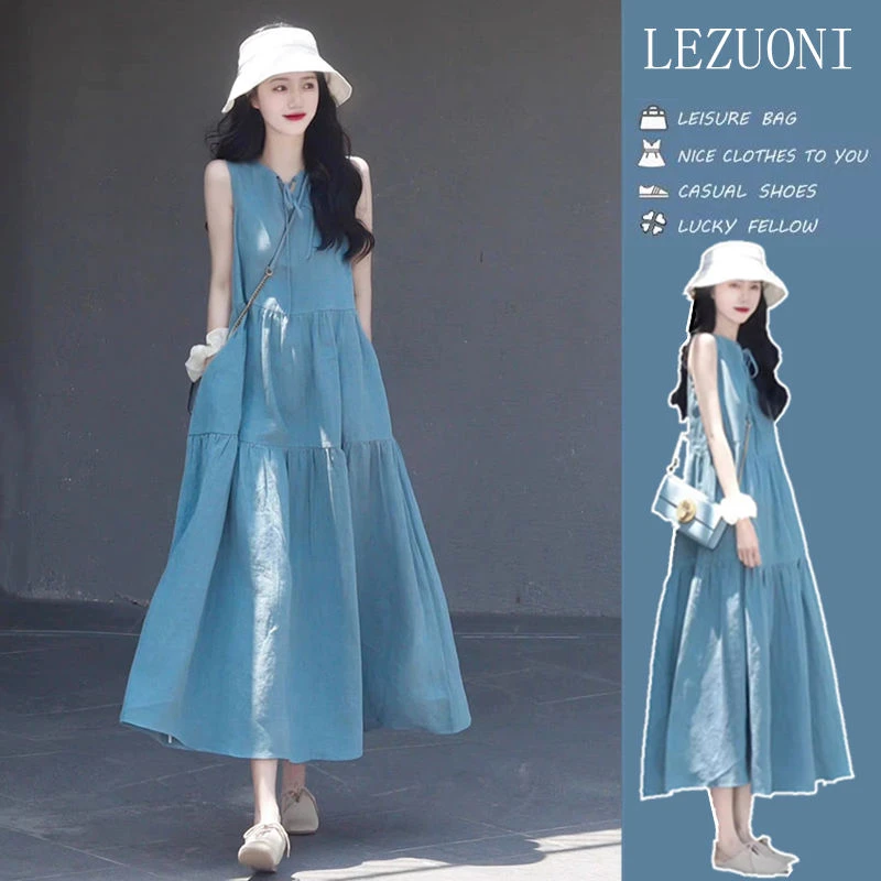 【2150人收藏】背心连衣裙法式2023夏季新款高级感气质小个子无袖