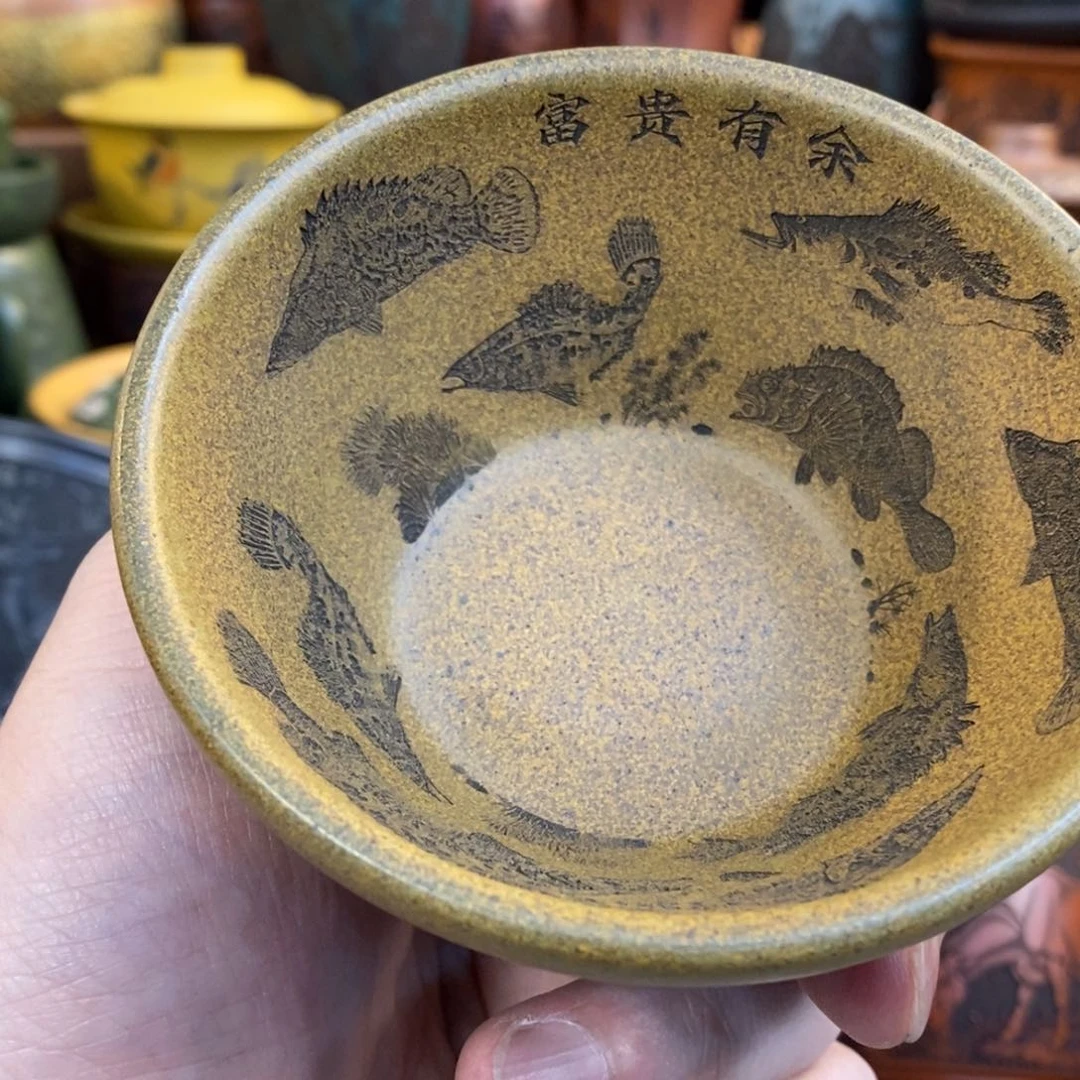 紫砂杯子宜兴全手工紫砂杯