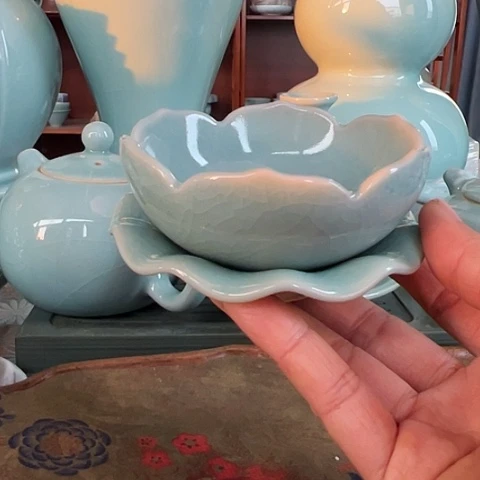 汝瓷精品莲花茶漏福利