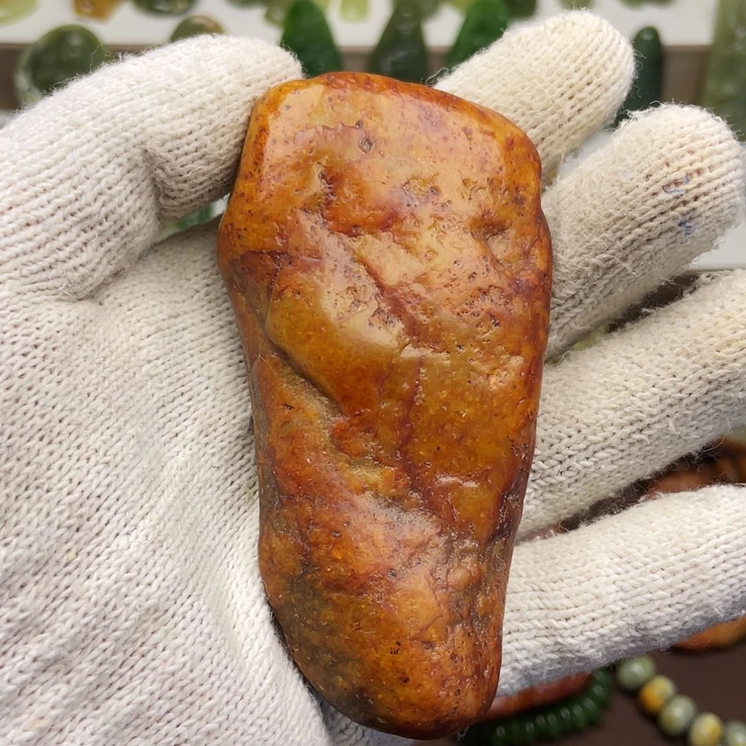 岫岩河磨玉（透闪石质玉）颈饰未镶嵌喝**鱼