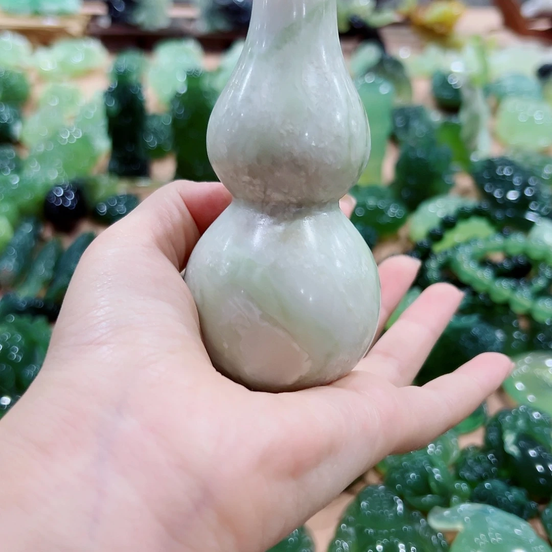 未镶嵌蛇纹石玉葫芦手把