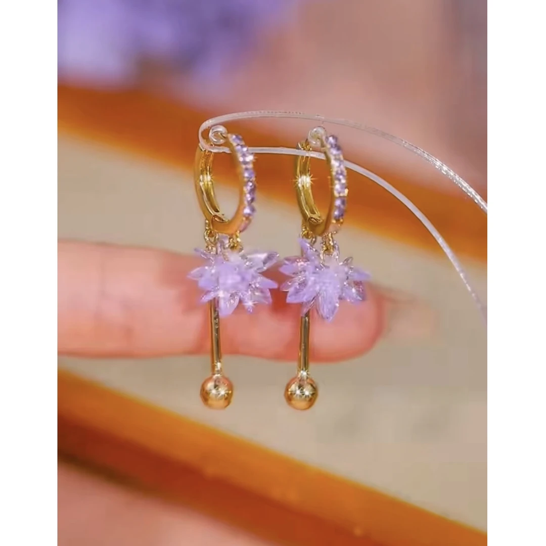 铜合金耳饰 新款轻奢【紫气东来】精致时尚洋气百搭耳环0394