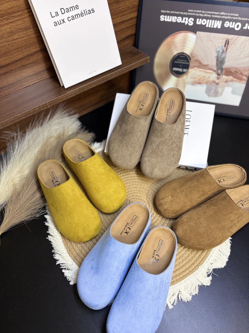 【乐芙兰】松糕底极简风包头勃肯鞋卡通风拖夏季秋冬居家复古软底