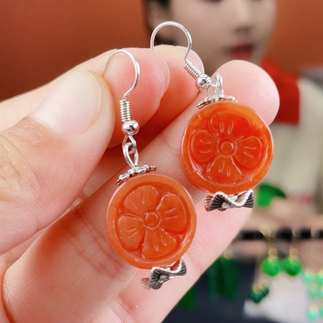 翡翠未镶嵌耳饰饰品
