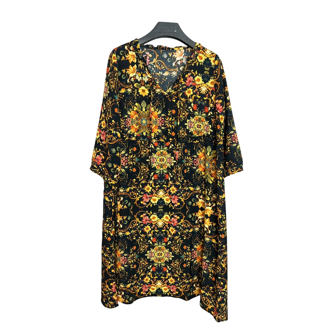 A字裙 印花长裙 提花 轻奢时尚气质休闲