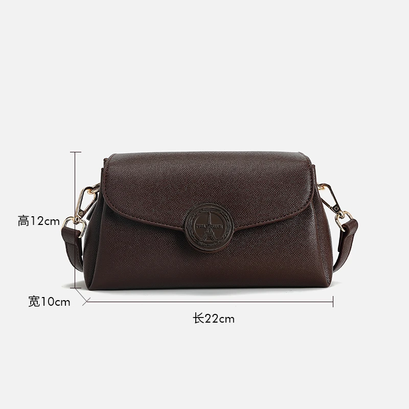 （巴黎铁塔）2025春季新款单肩斜跨包-咖啡鱼子酱8059