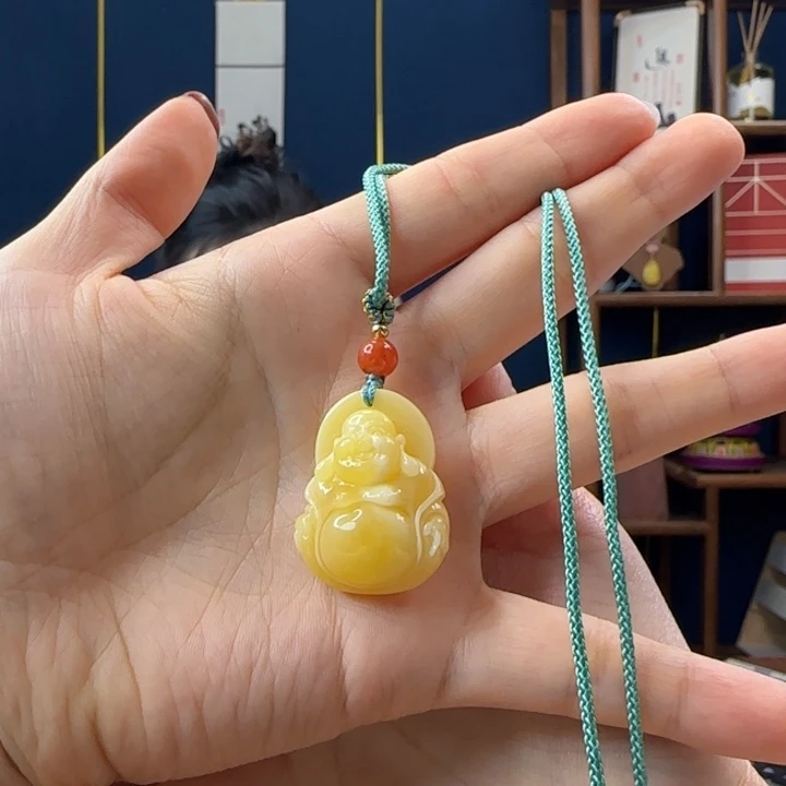 蜜蜡吊坠(赠链)未镶嵌静**开