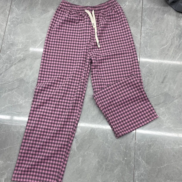 秋冬棉棉裤柔软小方格直筒睡裤可爱家居可外穿