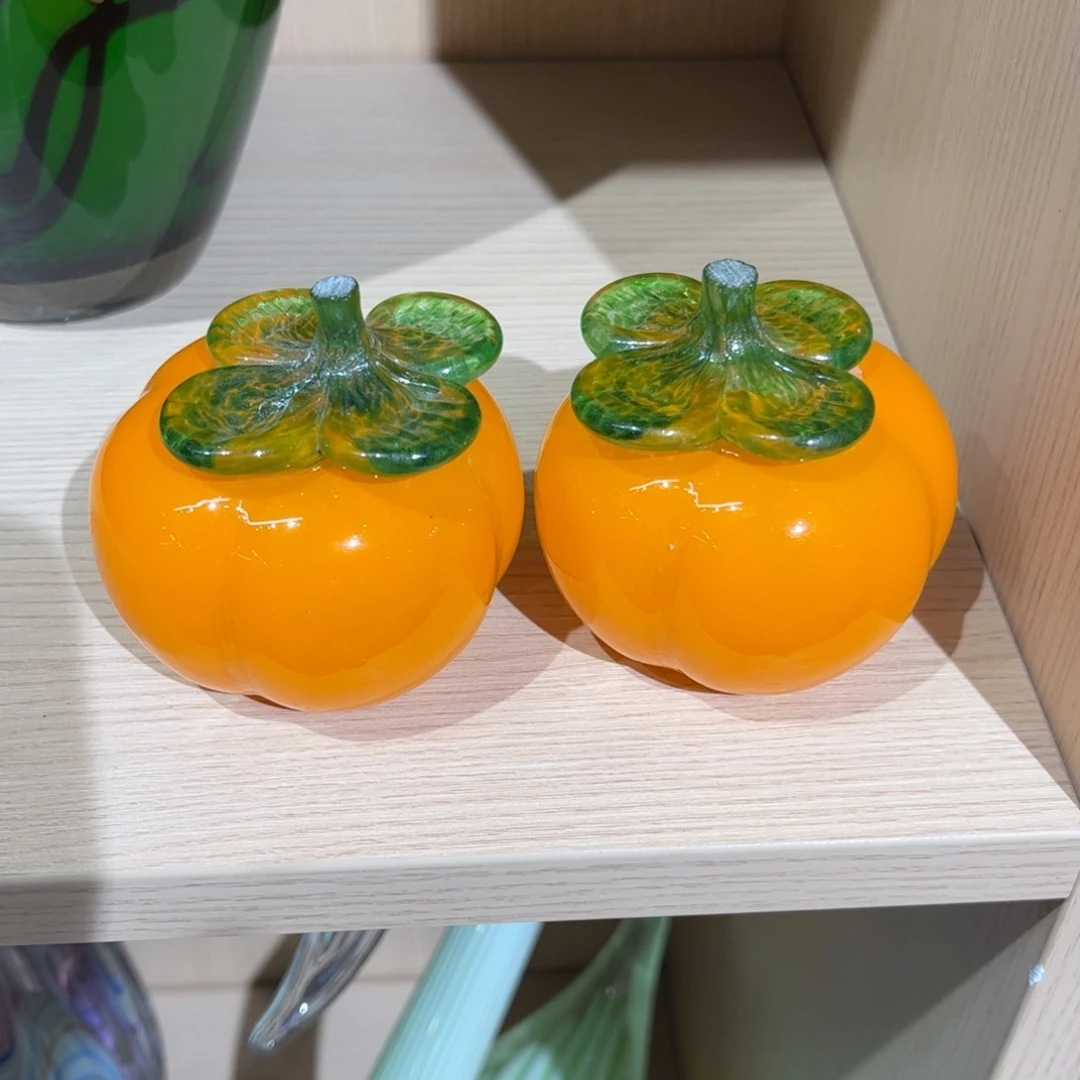 手工艺品琉璃微瑕一对