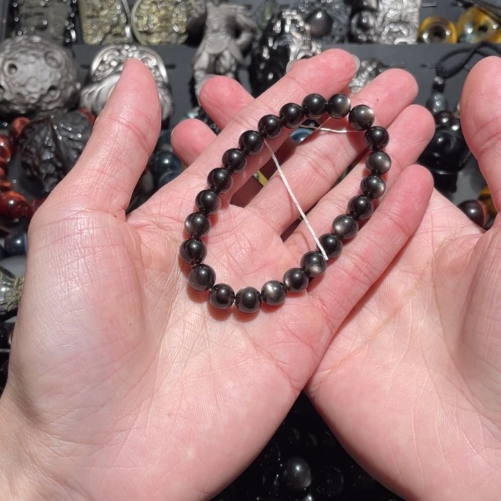 黑曜岩手串未镶嵌K****g