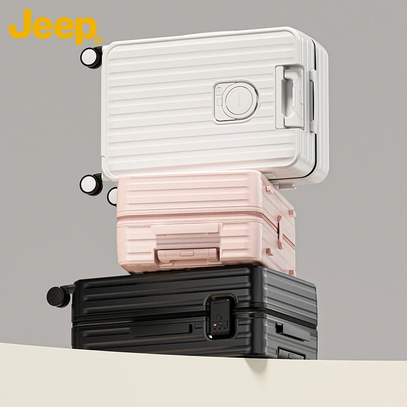 JEEP吉普男士女生旅游万向轮旅行箱拉杆箱超轻静音时尚拉链暗袋