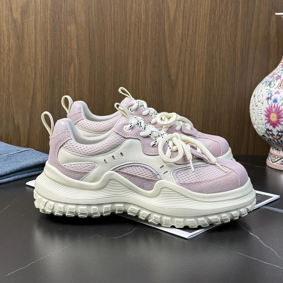 面透气拼色老爹鞋女2025夏季新款丑萌大头运动鞋松糕百搭休闲 鞋