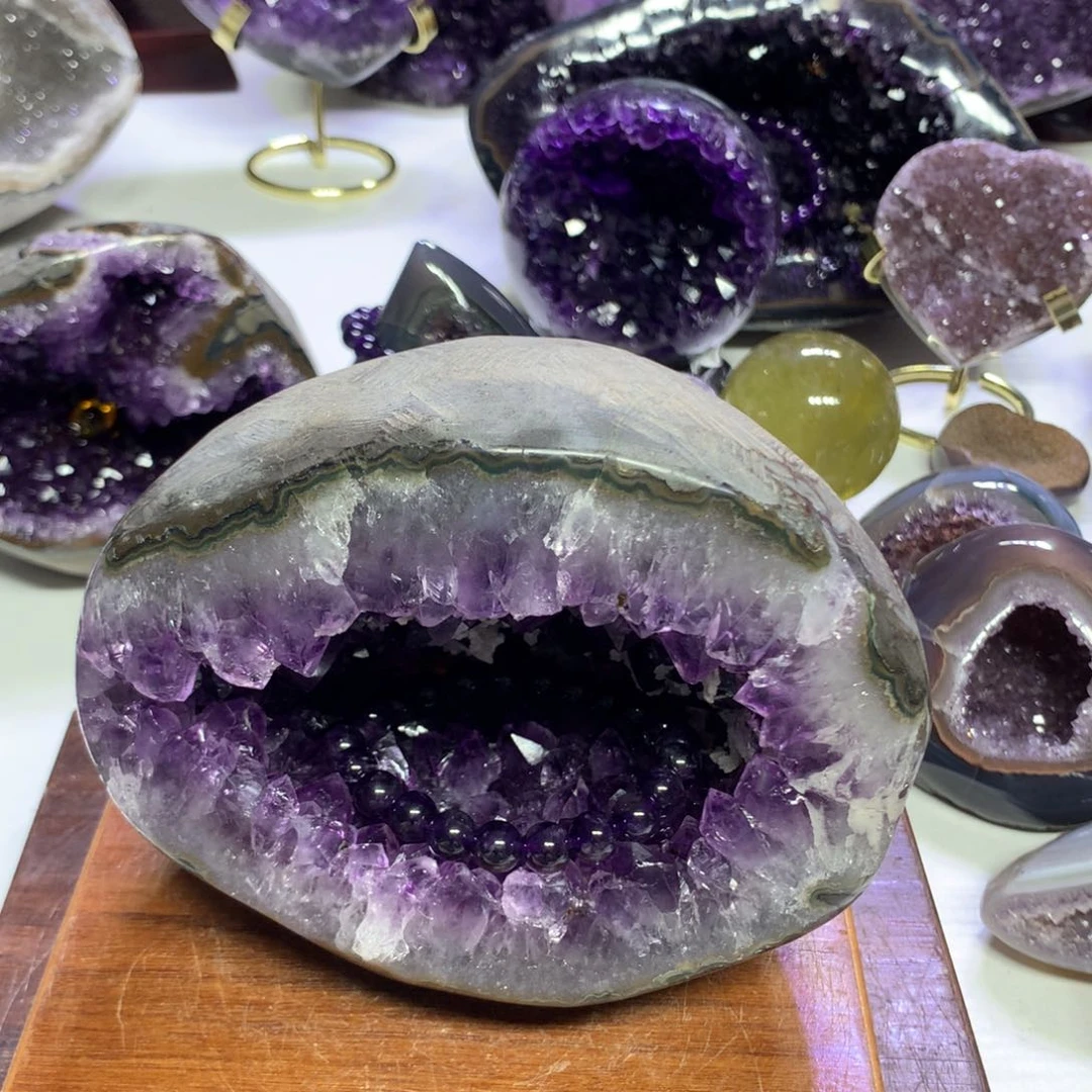 紫晶摆件未镶嵌水晶