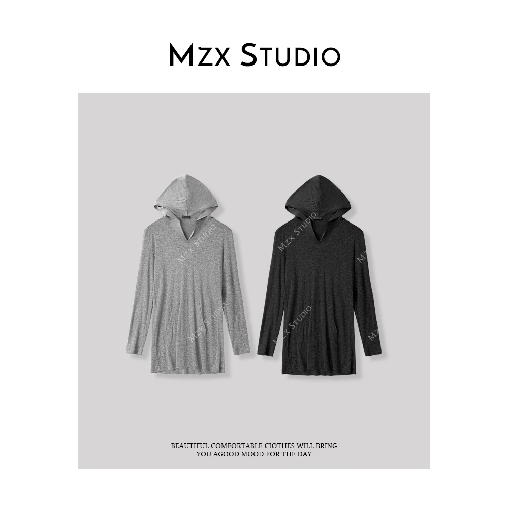 MZX 春季休闲舒适至上 长款针织连帽上衣SY7568-X