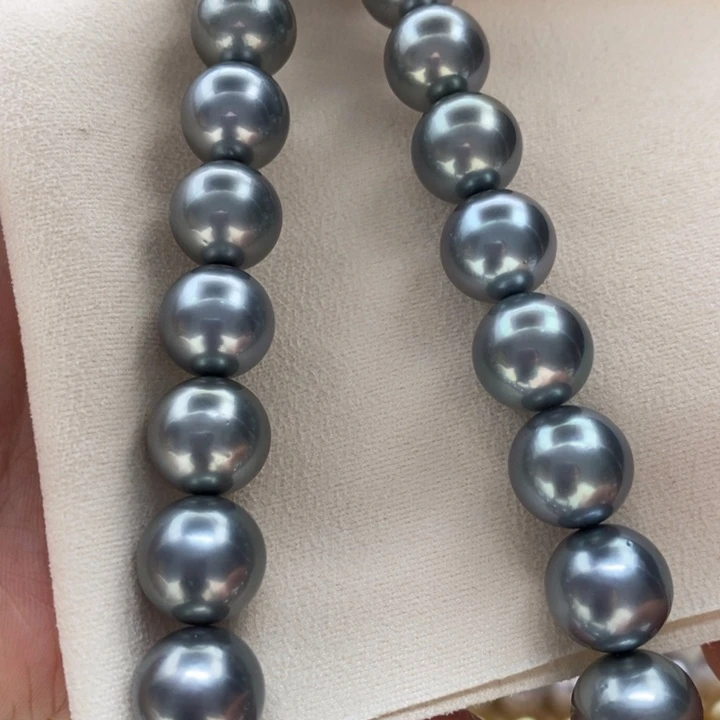 海水珍珠未镶嵌耳饰10-12mm真科研海洋蓝大证