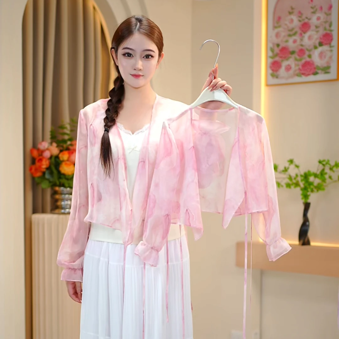 【佳琪妈】2025夏季新款晕染粉色冰感防晒外套-7074#