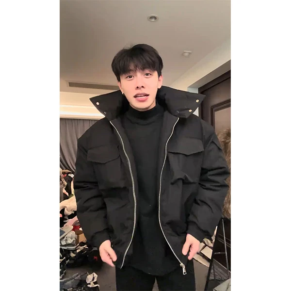 【斌子专属】黑色冬季轻骑兵棉服宽松加厚短款bomber立领棉衣外套潮