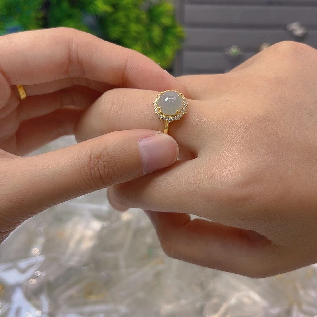 翡翠戒指银S925镶嵌我