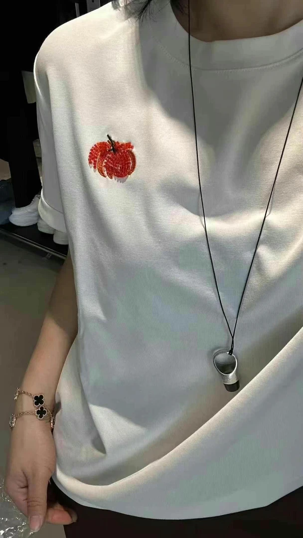 JING2025时尚简约圆领舒适南瓜图案百搭T恤