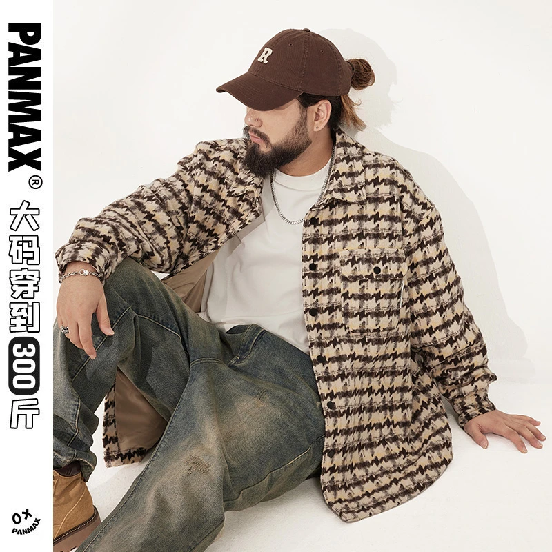 【清仓】千鸟格潮牌格子秋季夹克舒适保暖情侣休闲男外套
