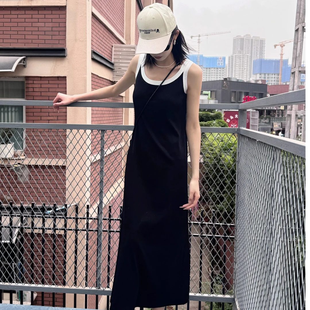 IDENTIFIES/易缔媤针织吊带吊带裙休闲百搭显瘦气质中长款A50003