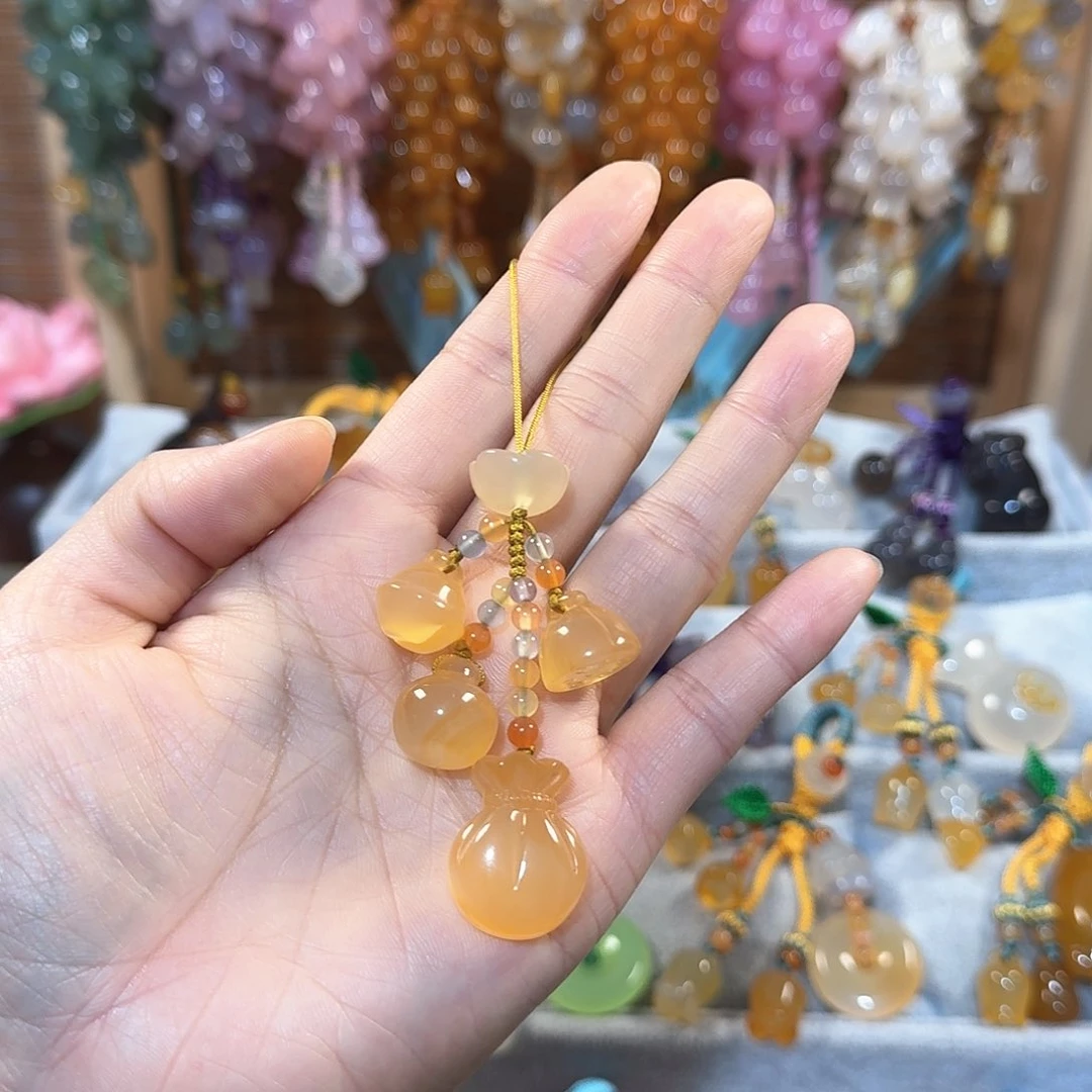 玛瑙/玉髓手机挂件未镶嵌