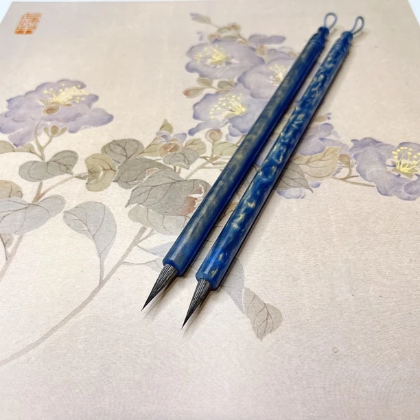 狐狸黑尖紫毫小楷小行书毛笔出锋1.8适合瘦金体描红工笔画