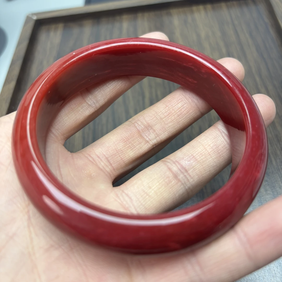 非金属珐琅手镯 红色宽版手镯 B201