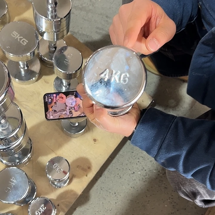 全新电镀纯钢哑铃4公斤一对