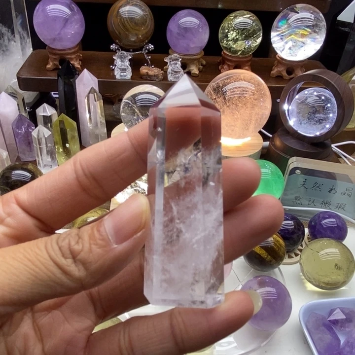 水晶摆件未镶嵌天然白水晶柱