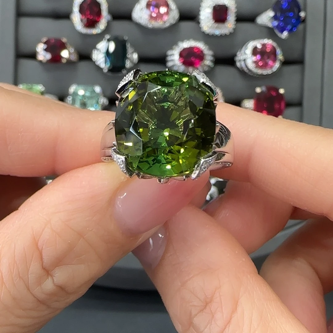 戒指碧玺18K金镶嵌13.3ct